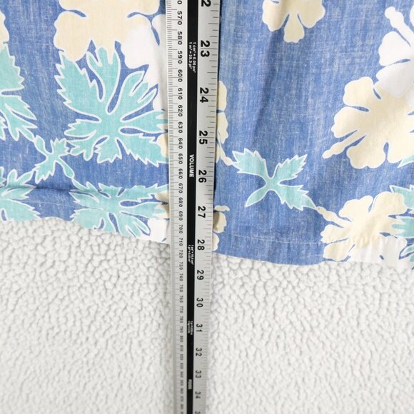Kahala Hawaiian Shirt Mens Large Blue Floral Reverse Print Popover Camp Vintage - Picture 4 of 9